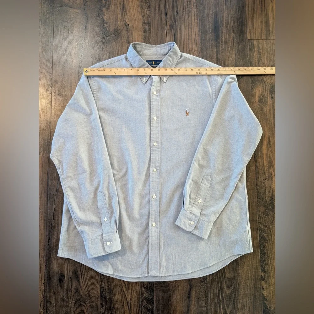 Ralph Lauren Men’s Classic Fit Button Down Shirt Gray Size XXL